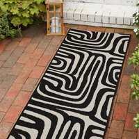 County Zebra Black Indoor Outdoor Rug Runner