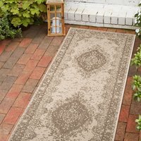 County Medallion Natural Indoor Outdoor Rug Runner