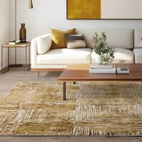 Kuza Portrait Abstract Geo Gold Rug