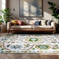 Suzani Slavia Blue 9732 Indoor Outdoor Washable Eco Rug