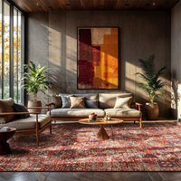Kasak Aksou Red 9841 Indoor Outdoor Washable Eco Rug