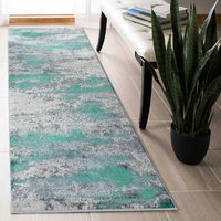 Emperor Onyx Modern Abstract Aqua Rug Runner