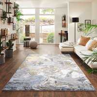 Emperor Solarius Modern Abstract Gold Rug