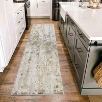 Emperor Styra Modern Abstract Gold Rug Runner