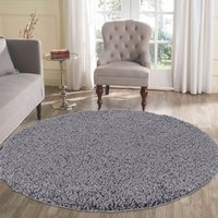 Oxford Plain Shaggy Dark Grey Rug Circle