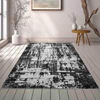 Serenity Abrasion Contemporary Black Rug