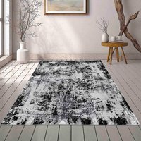 Serenity Acrylic Contemporary Black Rug