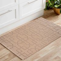 Ivy Cubed Trellis Washable Beige Doormat
