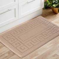 On Sale Ivy Greek Key Washable Beige Doormat 50x80cm