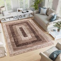 On Sale California Modern Soft Bordered Shimmer Shaggy Bronze Rug 200x290cm