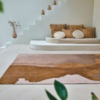 On Sale Lagoon Chestnut Brown Thin Rug 9326 LDP 140cm Circle