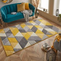 On Sale Portland Rug 670J Yellow Grey Cream 120x170cm