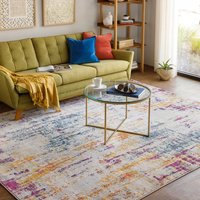 Floransa Alana Marble Blue Abstract Rug