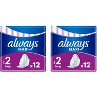 Always Maxi Long Sanitary Towels With Wings Size 2 12 Pads