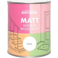 Rust-Oleum White Matt Interior Wood Paint - Cotton White 750ml