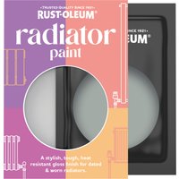 Rust-Oleum Grey Gloss Radiator Paint - Pitch Grey 10ml