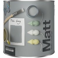 Rust-Oleum Washable Grey Matt Wall Paint - Pitch Grey 2.5L