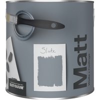 Rust-Oleum Washable Grey Matt Wall Paint - Slate 2.5L