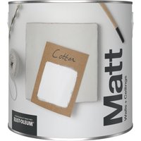 Rust-Oleum Washable White Matt Wall Paint - Cotton 2.5L