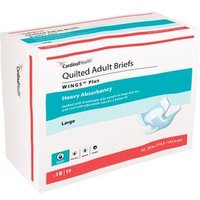Cardinal Health, Quilted Adult Briefs, Wings Plus, Large, 45" - 58"