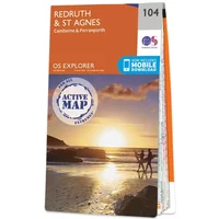 Ordnance Survey OS Map of Redruth & St Agnes: Explorer 104