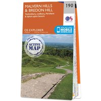 Ordnance Survey OS Map of Malvern Hills & Bredon Hill: Explorer 190 - Weatherproof