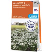 Ordnance Survey OS Map of Braintree & Saffron Walden: Explorer 195