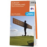 Ordnance Survey OS Map of Durham & Sunderland: Explorer 308
