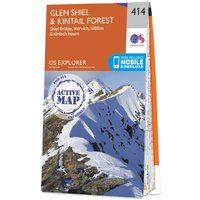 Ordnance Survey OS Map of Glen Shiel & Kintail Forest: Explorer 414