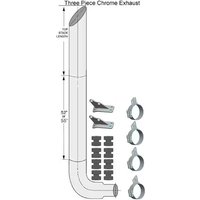 Peterbilt 359 379 Lincoln Chrome6", 7", 8" 3 Piece Exhaust Kit