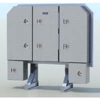 5 Door Checker Headache Rack With Door at the Bottom
