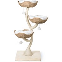 The Iverson 3 Luxury Wood & Woven Cat Tree for Large Cats