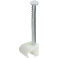 White Round Cable Clips (Pack of 50/100)
