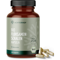 Flohsamenschalen Kapseln Bio (180 Kapseln) — Bild 1