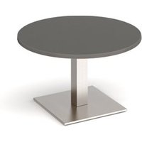 Click to view product details and reviews for Brescia Circular Coffee Table With Flat Square Brushed Steel Base 800mm Onyx Grey. Click to view product details and reviews for Brescia Circular Coffee Table With Flat Square Brushed Steel Base 800mm Onyx Grey.