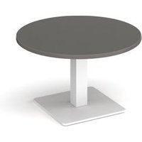 Click to view product details and reviews for Brescia Circular Coffee Table With Flat Square White Base 800mm Onyx Grey. Click to view product details and reviews for Brescia Circular Coffee Table With Flat Square White Base 800mm Onyx Grey.