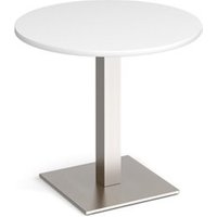Click to view product details and reviews for Brescia Circular Dining Table With Flat Square Brushed Steel Base 800mm White. Click to view product details and reviews for Brescia Circular Dining Table With Flat Square Brushed Steel Base 800mm White.