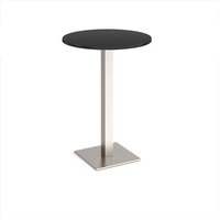 Click to view product details and reviews for Brescia Circular Poseur Table With Flat Square Brushed Steel Base 800mm Black. Click to view product details and reviews for Brescia Circular Poseur Table With Flat Square Brushed Steel Base 800mm Black.