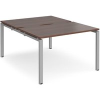 Click to view product details and reviews for Bench Desk 2 Person Rectangular Desks 1200mm Walnut Tops With Silver Frames 1600mm Depth Adapt. Click to view product details and reviews for Bench Desk 2 Person Rectangular Desks 1200mm Walnut Tops With Silver Frames 1600mm Depth Adapt.