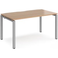 Click to view product details and reviews for Bench Desk Single Person Rectangular Desk 1400mm Beech Tops With Silver Frames 800mm Depth Adapt. Click to view product details and reviews for Bench Desk Single Person Rectangular Desk 1400mm Beech Tops With Silver Frames 800mm Depth Adapt.