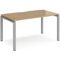 Click to view product details and reviews for Bench Desk Single Person Rectangular Desk 1400mm Oak Tops With Silver Frames 800mm Depth Adapt. Click to view product details and reviews for Bench Desk Single Person Rectangular Desk 1400mm Oak Tops With Silver Frames 800mm Depth Adapt.