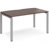 Click to view product details and reviews for Bench Desk Single Person Rectangular Desk 1400mm Walnut Tops With Silver Frames 800mm Depth Adapt. Click to view product details and reviews for Bench Desk Single Person Rectangular Desk 1400mm Walnut Tops With Silver Frames 800mm Depth Adapt.