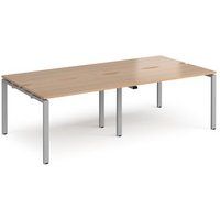 Click to view product details and reviews for Bench Desk 4 Person Rectangular Desks 2400mm Beech Tops With Silver Frames 1200mm Depth Adapt. Click to view product details and reviews for Bench Desk 4 Person Rectangular Desks 2400mm Beech Tops With Silver Frames 1200mm Depth Adapt.