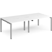 Click to view product details and reviews for Bench Desk 4 Person Rectangular Desks 2400mm White Tops With Silver Frames 1200mm Depth Adapt. Click to view product details and reviews for Bench Desk 4 Person Rectangular Desks 2400mm White Tops With Silver Frames 1200mm Depth Adapt.