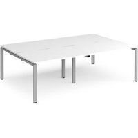 Click to view product details and reviews for Bench Desk 4 Person Rectangular Desks 2400mm White Tops With Silver Frames 1600mm Depth Adapt. Click to view product details and reviews for Bench Desk 4 Person Rectangular Desks 2400mm White Tops With Silver Frames 1600mm Depth Adapt.