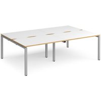 Click to view product details and reviews for Bench Desk 4 Person Rectangular Desks 2400mm White Oak Tops With Silver Frames 1600mm Depth Adapt. Click to view product details and reviews for Bench Desk 4 Person Rectangular Desks 2400mm White Oak Tops With Silver Frames 1600mm Depth Adapt.