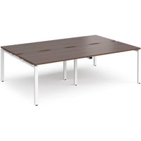Click to view product details and reviews for Bench Desk 4 Person Rectangular Desks 2400mm Walnut Tops With White Frames 1600mm Depth Adapt. Click to view product details and reviews for Bench Desk 4 Person Rectangular Desks 2400mm Walnut Tops With White Frames 1600mm Depth Adapt.