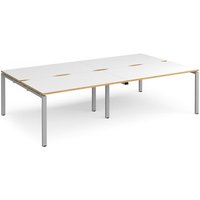 Click to view product details and reviews for Bench Desk 4 Person Rectangular Desks 2800mm White Oak Tops With Silver Frames 1600mm Depth Adapt. Click to view product details and reviews for Bench Desk 4 Person Rectangular Desks 2800mm White Oak Tops With Silver Frames 1600mm Depth Adapt.