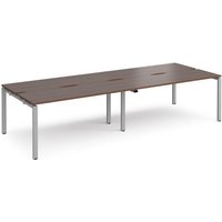 Click to view product details and reviews for Bench Desk 4 Person Rectangular Desks 3200mm Walnut Tops With Silver Frames 1200mm Depth Adapt. Click to view product details and reviews for Bench Desk 4 Person Rectangular Desks 3200mm Walnut Tops With Silver Frames 1200mm Depth Adapt.