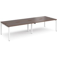 Click to view product details and reviews for Bench Desk 4 Person Rectangular Desks 3200mm Walnut Tops With White Frames 1200mm Depth Adapt. Click to view product details and reviews for Bench Desk 4 Person Rectangular Desks 3200mm Walnut Tops With White Frames 1200mm Depth Adapt.